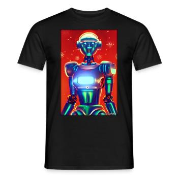 Roboter Weihnachten Zukunft Technik Wissenschaft - Männer T-Shirt - Schwarz - Vorne - AI Model Male 178 light (178cm)