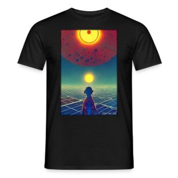 Galaxy Cosmos Universe Solar System Astronaute - T-shirt homme - noir - Devant - AI Model Male 178 light (178cm)