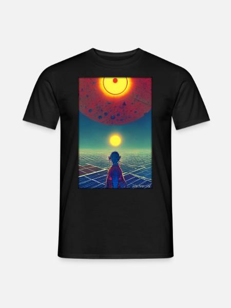 Galaxie Kosmos Universum Sonnensystem Astronaut - Männer T-Shirt - Schwarz