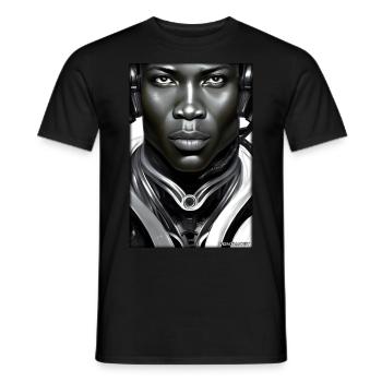 Cyborg Man Future Sci-Fi Machine Technology - T-shirt homme - noir - Devant - AI Model Male 178 light (178cm)