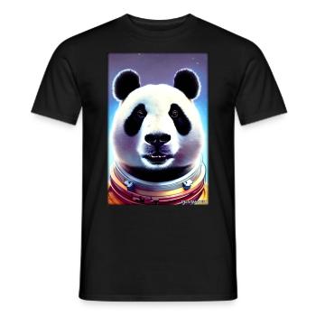 Pandabär Panda Astronaut Zukunft Sci-Fi Technik - Männer T-Shirt - Schwarz - Vorne - AI Model Male 178 light (178cm)