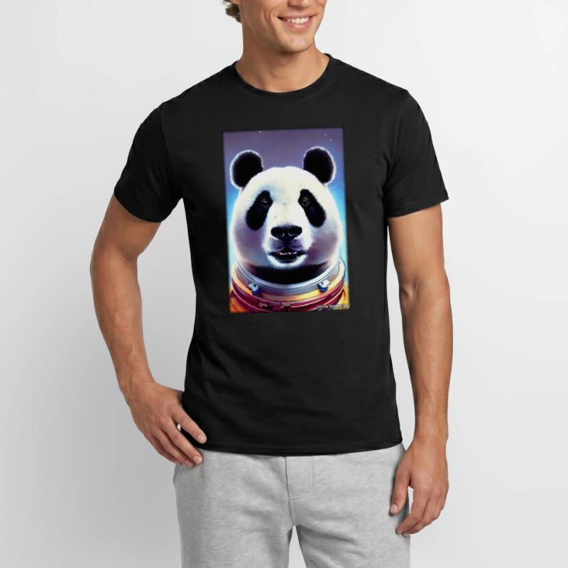 Panda Bear Panda Astronaut Future Sci-Fi Technology T-shirt homme