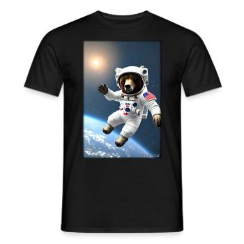 Bear Wildlife Astronaut Future Sci-Fi Technology - T-shirt homme - noir - Devant - AI Model Male 178 light (178cm)