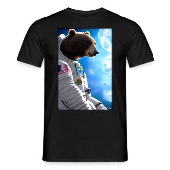 Bear Wildlife Astronaut Future Sci-Fi Technology - T-shirt homme - noir - Devant - AI Model Male 178 light (178cm)