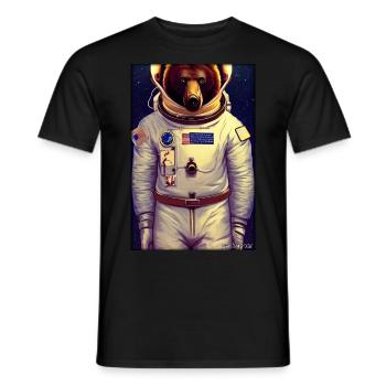 Bear Wildlife Astronaut Future Sci-Fi Technology - T-shirt homme - noir - Devant - AI Model Male 178 light (178cm)