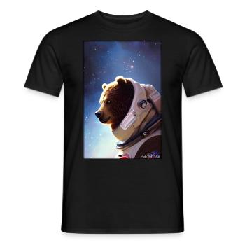 Bär Wildtier Astronaut Zukunft Sci-Fi Technik - Männer T-Shirt - Schwarz - Vorne - AI Model Male 178 light (178cm)