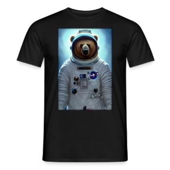 Bear Wildlife Astronaut Future Sci-Fi Technology - T-shirt homme - noir - Devant - AI Model Male 178 light (178cm)