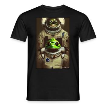 Frog Amphibian Astronaut Future Sci-Fi Technology - T-shirt homme - noir - Devant - AI Model Male 178 light (178cm)