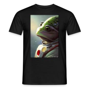Frog Amphibian Astronaut Future Sci-Fi Technology - T-shirt homme - noir - Devant - AI Model Male 178 light (178cm)