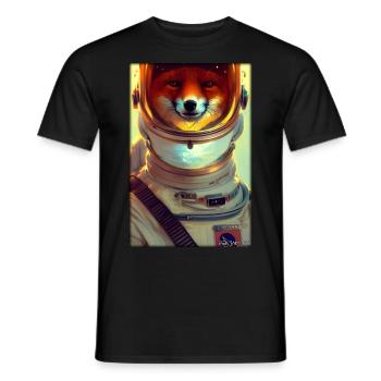 Fuchs Wildtier Astronaut Zukunft Sci-Fi Technik - Männer T-Shirt - Schwarz - Vorne - AI Model Male 178 light (178cm)