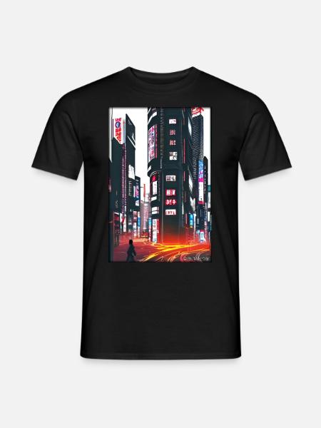 Tokyo City Stadt Cyber Punk Zukunft Sci-Fi Asien - Männer T-Shirt - Schwarz