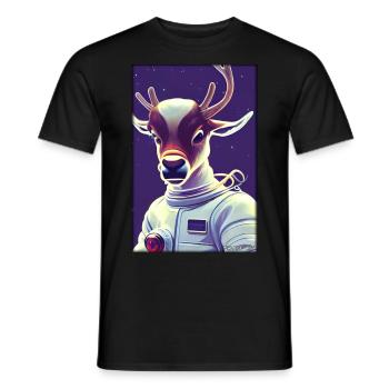 Technologie de science-fiction future de l’astronaute de renne - T-shirt homme - noir - Devant - AI Model Male 178 light (178cm)