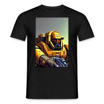 Kampfbot Robot Super Soldier Machine Warrior - Men's T-Shirt - black - Front - AI Model Male 178 light (178cm)