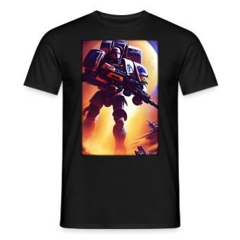 Kampfbot Robot Super Soldat Machine Guerrier - T-shirt homme - noir - Devant - AI Model Male 178 light (178cm)