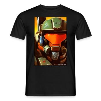 Kampfbot Roboter Supersoldat Maschine Krieger - Männer T-Shirt - Schwarz - Vorne - AI Model Male 178 light (178cm)