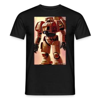 Kampfbot Robot Super Soldat Machine Guerrier - T-shirt homme - noir - Devant - AI Model Male 178 light (178cm)