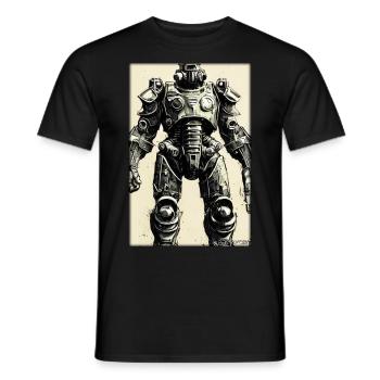 Kampfbot Robot Super Soldat Machine Guerrier - T-shirt homme - noir - Devant - AI Model Male 178 light (178cm)