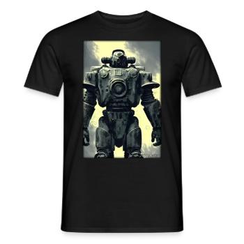 Kampfbot Robot Super Soldier Machine Warrior - Men's T-Shirt - black - Front - AI Model Male 178 light (178cm)