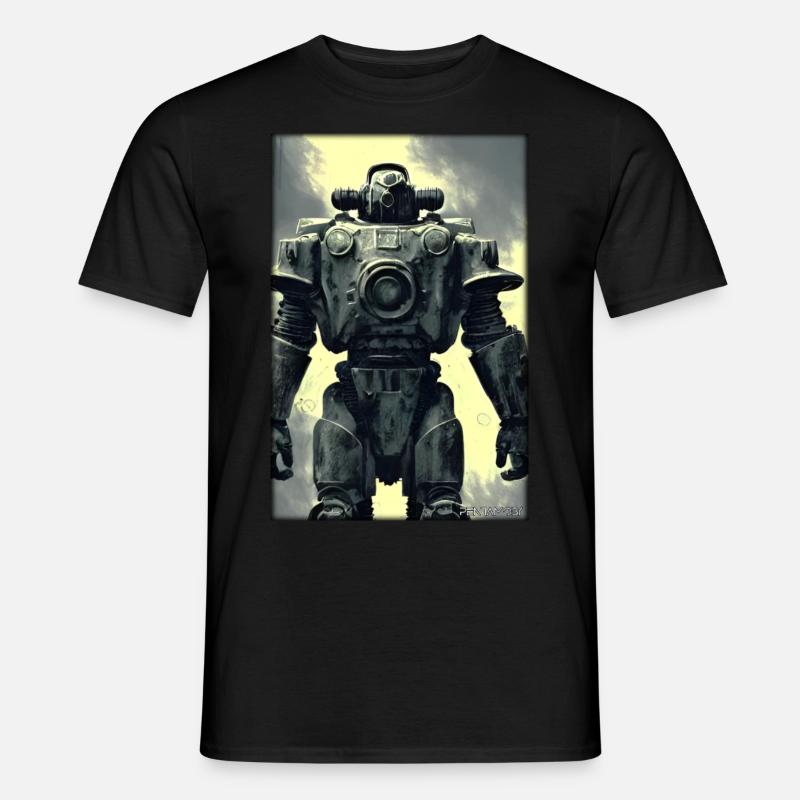 Kampfbot Roboter Supersoldat Maschine Krieger - Männer T-Shirt - Schwarz