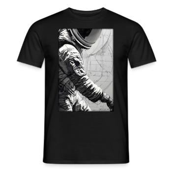 Astronaut Future Sci-Fi Technology - Men's T-Shirt - black - Front - AI Model Male 178 light (178cm)