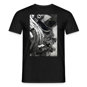 Astronaut Future Sci-Fi Technology - Men's T-Shirt - black - Front - AI Model Male 178 light (178cm)