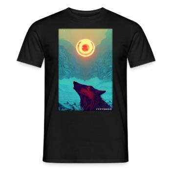Wolf Animal Motif Nature Wild Mystical Wildlife - Men's T-Shirt - black - Front - AI Model Male 178 light (178cm)