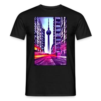 Berlin Berliner Fernsehturm Stadt Wahrzeichen - Männer T-Shirt - Schwarz - Vorne - AI Model Male 178 light (178cm)