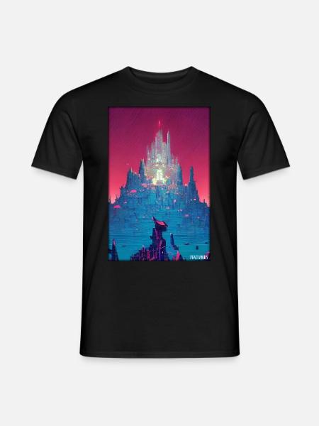 Castle Castle Fortress Architecture Landscape - Men's T-Shirt - black