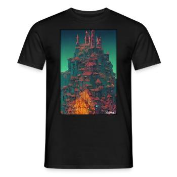Castle Castle Fortress Architecture Landscape - Men's T-Shirt - black - Front - AI Model Male 178 light (178cm)