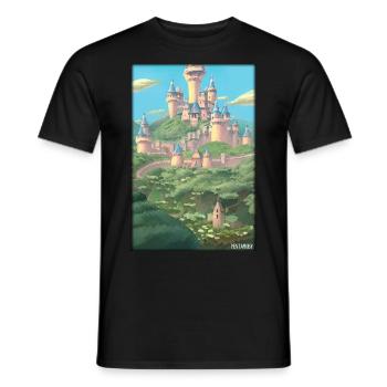 Castle Castle Fortress Architecture Landscape - Men's T-Shirt - black - Front - AI Model Male 178 light (178cm)