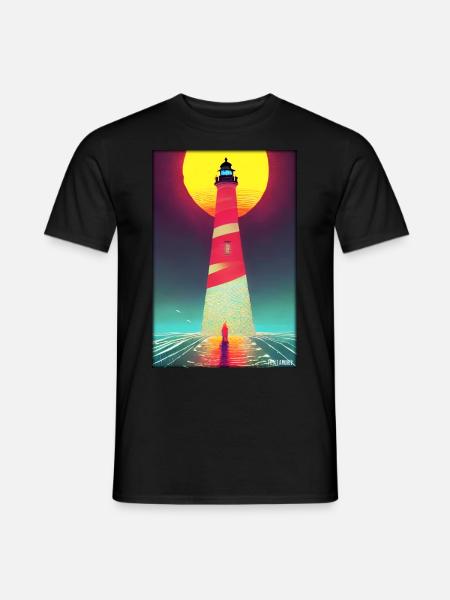 lighthouse sea light North Sea Baltic Sea holiday beach - Men's T-Shirt - black