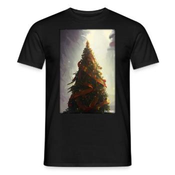 Christmas tree Christmas winter - Men's T-Shirt - black - Front - AI Model Male 178 light (178cm)