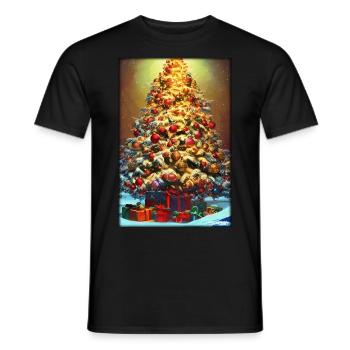 Christmas Christmas Tree Christmas Winter - Men's T-Shirt - black - Front - AI Model Male 178 light (178cm)