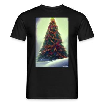 Christmas tree Christmas winter - Men's T-Shirt - black - Front - AI Model Male 178 light (178cm)