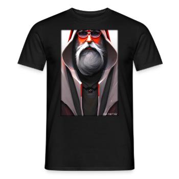 Weihnachtsmann Weihnachten Zukunft Cyber Neon Punk - Männer T-Shirt - Schwarz - Vorne - AI Model Male 178 light (178cm)