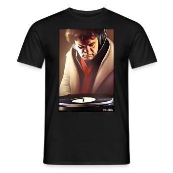 Ludwig van Beethoven DJ Kopfhörer Musik Party - Männer T-Shirt - Schwarz - Vorne - AI Model Male 178 light (178cm)