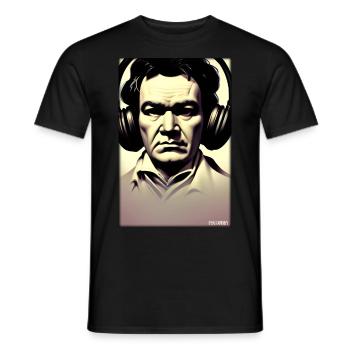 Ludwig van Beethoven DJ Casque Fête musicale - T-shirt homme - noir - Devant - AI Model Male 178 light (178cm)