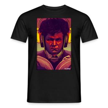 Ludwig van Beethoven DJ Kopfhörer Musik Party - Männer T-Shirt - Schwarz - Vorne - AI Model Male 178 light (178cm)