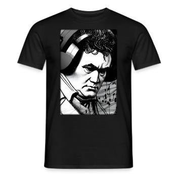Ludwig van Beethoven DJ Kopfhörer Musik Party - Männer T-Shirt - Schwarz - Vorne - AI Model Male 178 light (178cm)