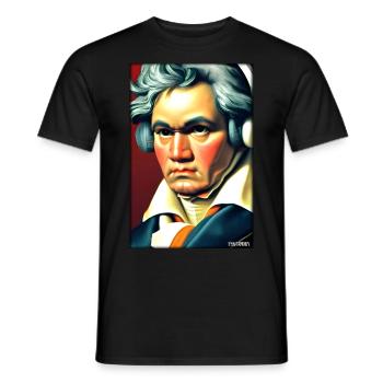 Ludwig van Beethoven DJ Kopfhörer Musik Party - Männer T-Shirt - Schwarz - Vorne - AI Model Male 178 light (178cm)