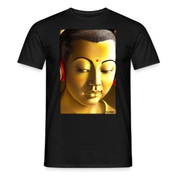 Bouddha Wisdom Professeur DJ Casque Musique Party - T-shirt homme - noir - Devant - AI Model Male 178 light (178cm)