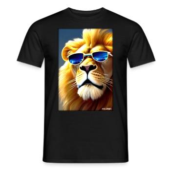 Lunettes de soleil Lion Big Cat Animal sauvage Tête de lion - T-shirt homme - noir - Devant - AI Model Male 178 light (178cm)
