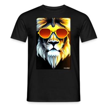 Lunettes de soleil Lion Big Cat Animal sauvage Tête de lion - T-shirt homme - noir - Devant - AI Model Male 178 light (178cm)