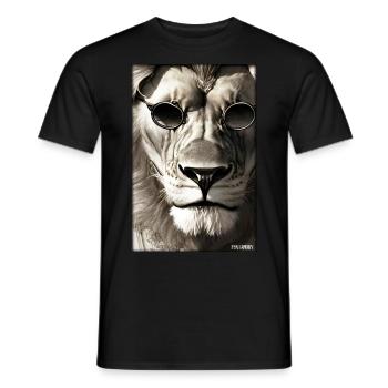 Lunettes de soleil Lion Big Cat Animal sauvage Tête de lion - T-shirt homme - noir - Devant - AI Model Male 178 light (178cm)