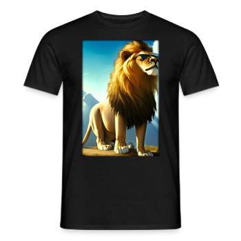 Lunettes de soleil Lion Big Cat Animal sauvage Tête de lion - T-shirt homme - noir - Devant - AI Model Male 178 light (178cm)