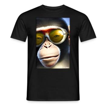 Lunettes de soleil de singe Wildlife Monkey Head Wildlife Zoo - T-shirt homme - noir - Devant - AI Model Male 178 light (178cm)