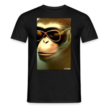 Lunettes de soleil de singe Wildlife Monkey Head Wildlife Zoo - T-shirt homme - noir - Devant - AI Model Male 178 light (178cm)