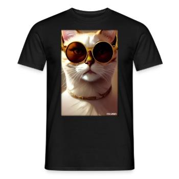 Cat Cat Sunglasses Wildlife Animals Pet - Men's T-Shirt - black - Front - AI Model Male 178 light (178cm)