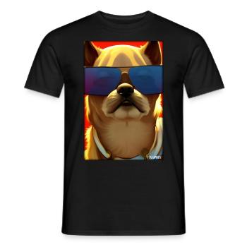 Chien Chiens Lunettes de soleil Animaux sauvages Animaux animaux - T-shirt homme - noir - Devant - AI Model Male 178 light (178cm)