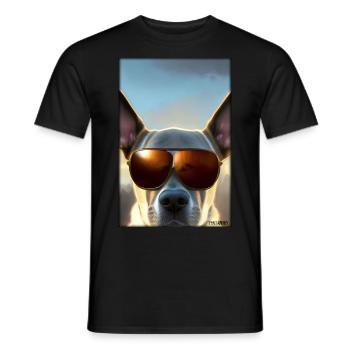 Chien Chiens Lunettes de soleil Animaux sauvages Animaux animaux - T-shirt homme - noir - Devant - AI Model Male 178 light (178cm)